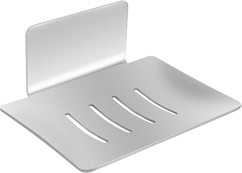 Self-Adhesive Soap Dish for Shower, Stainless Steel Bar Soap Holder Dishes for Bathroom Kitchen