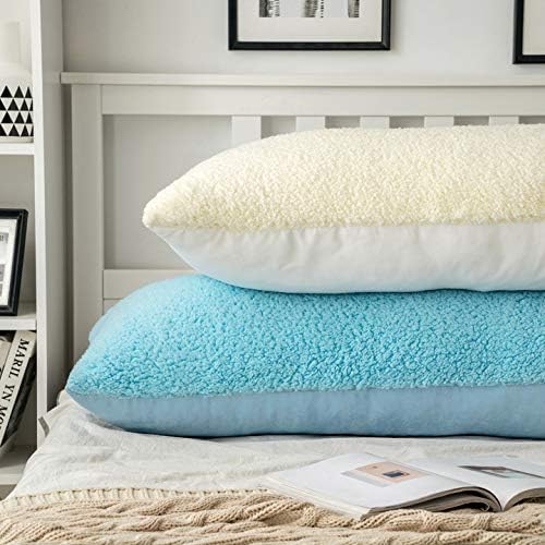 Miniatura 4 de MIULEE - Funda decorativa de almohada para cama de cuerpo completo, ultrasuave y mullida, con cremallera, estilo sherpa, larga para dormir de lado,