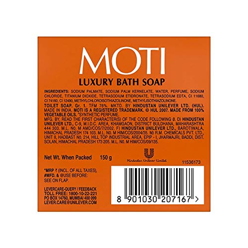 Image of Moti Luxury Bath Soap, Sandal, 150 g (Pack of 5)