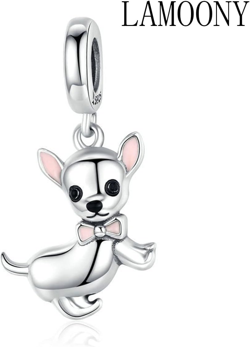 925 Sterling Silver Dog Dinosaur Spider Cat Animal Dolphin Mouse Charm for Pandora Bracelet - Image 2