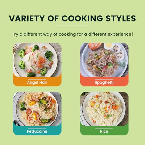 Image of Hethstia Shirataki Noodles Variety Pack, 10 Packs, Ready to Eat | Includes Fettuccine, Angel Hair, Spaghetti & Rice, Keto-Friendly, Vegan, Gluten-Free, Low Calorie, Zero Sugar, Konjac Noodle