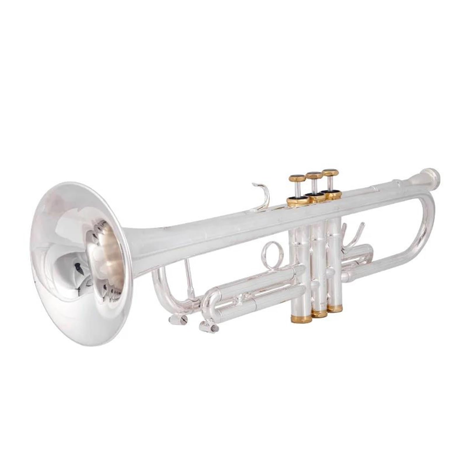 Trompetas para Estudiantes Trompeta Pequeña BB, Instrumentos Musicales Profesionales con Llave Dorada Y Plateada, con Estuche