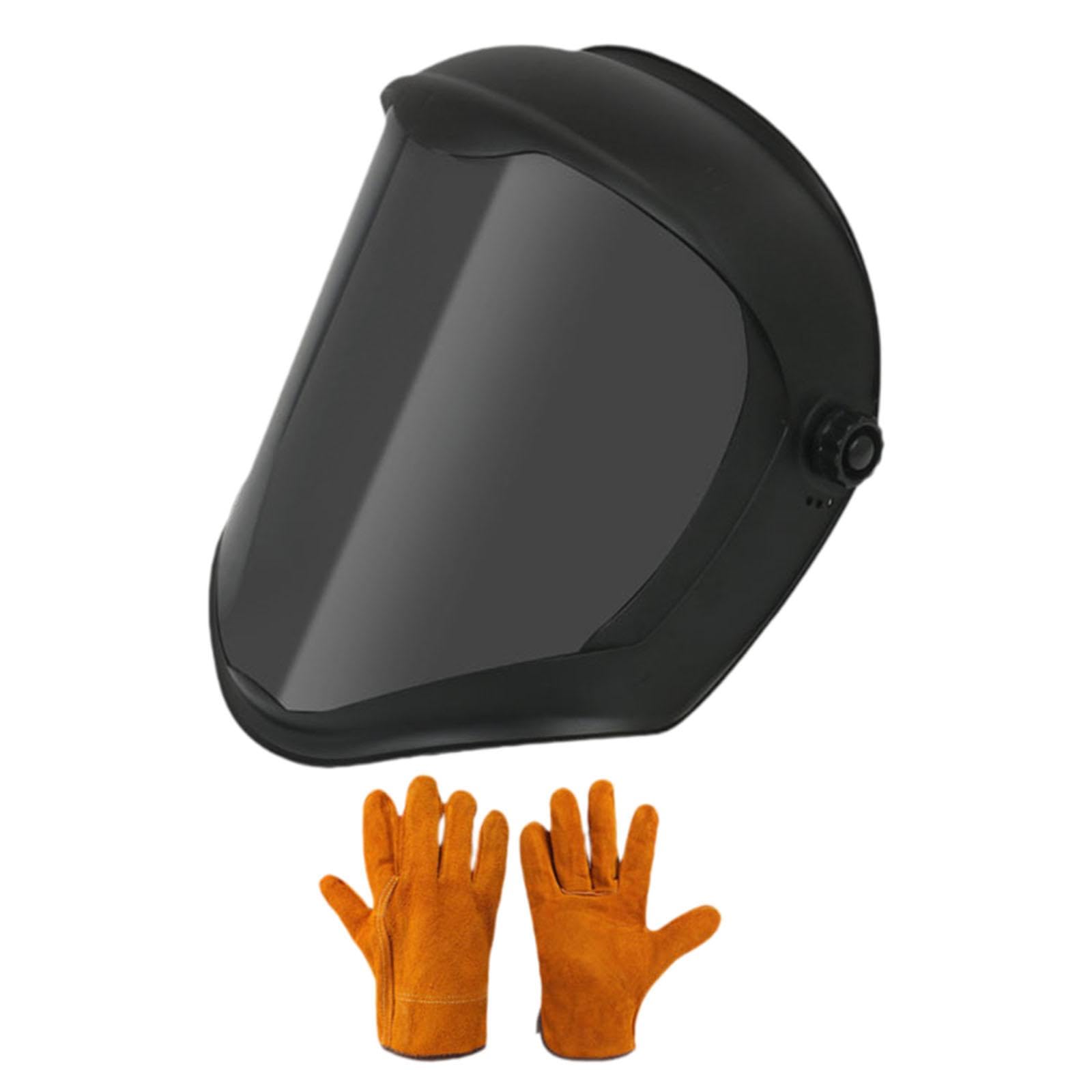 Generic Professional Face Shield Mask for Comfortable Work Protection with Gloves, Gray, as described