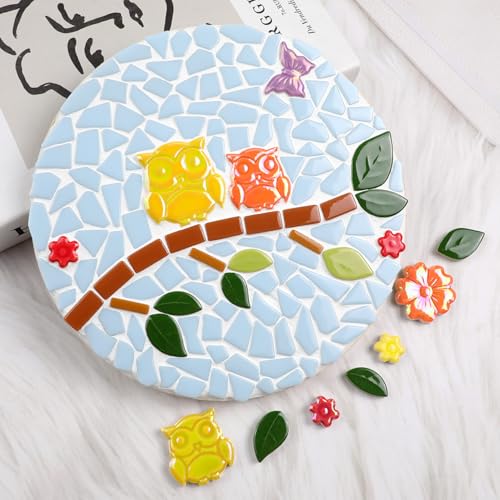 Mosaïque en céramique mini pièces de feuille de chêne pour décorations uniques