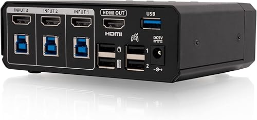 Miniatura 3 de IOGEAR KeyMander Nexus - Conmutador KVM HDMI de 3 puertos para juegos 4K para PC y consolas de juegos, PS4, PS5, Xbox Series XS, Xbox One, Nintendo