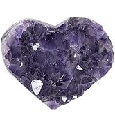 SUNYIK Natural Heart Amethyst Cluster, Raw Amethyst Crystal Geode Rock Mineral Specimen Sculpture...