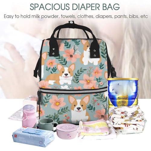 Sac à dos à langer Corgi multifonction imperméable avec poches de rangement - 5