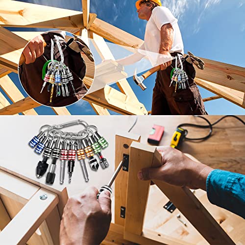 Linkstyle 10Pcs 1/4 Inch Hex Shank Screwdriver Bits Holder Extension Bar Keychain Screw Adapter Drill Fast Change Portable Hand-Held Bit Holder For Electric Screwdrivers And Drill Bit (5 Colors) #TOP3
