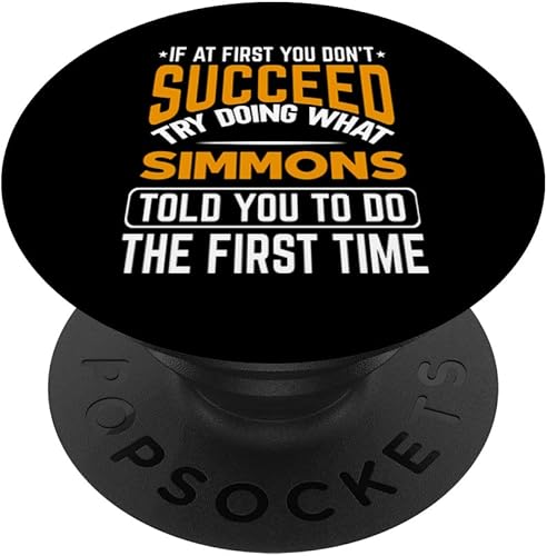 Simmons personalizado sarcasmo nombre broma divertido personalizado PopSockets intercambiables PopGrip