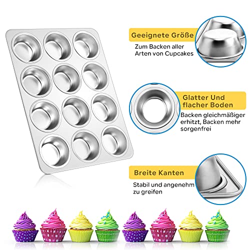 Foto von Joyfair Edelstahl Muffinform Muffinblech für 12 Muffins - 35 x 27 cm