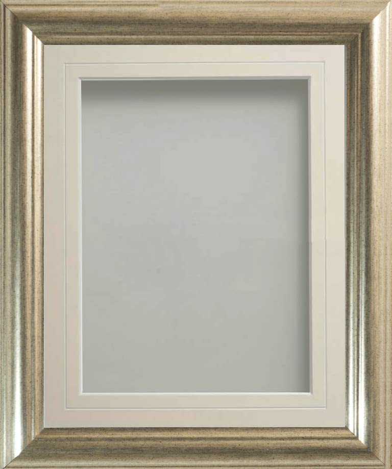 Frame Company Eldridge Silver 16x12 Frame, Ivory V-Groove Mount for 13x9 — image 1
