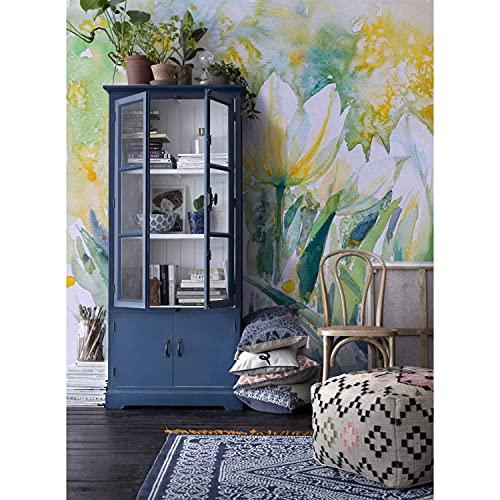 Papier peint chambre lumineux tulipes pour masquer un mur de salon