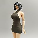 AMITD 1/12 Scale Female Clothes,Female High Neck Backless Dress Sleeveless Long Skirt Clothing Accessory for 6inch Action Figure Body (Green)