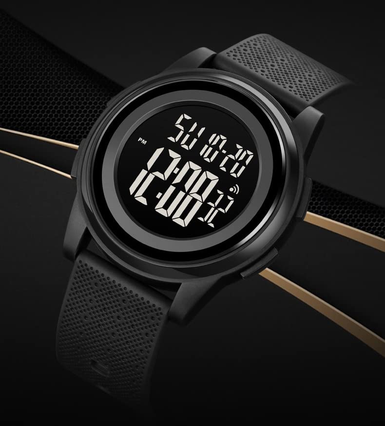 Gosasa Unisex Watch Sports Digital Watches for Mens Womens PU Band Calendar Stopwatch Multifunctional Watch Quartz Waterproof Fashion Sports Causal Wrist Watch (Blue)4