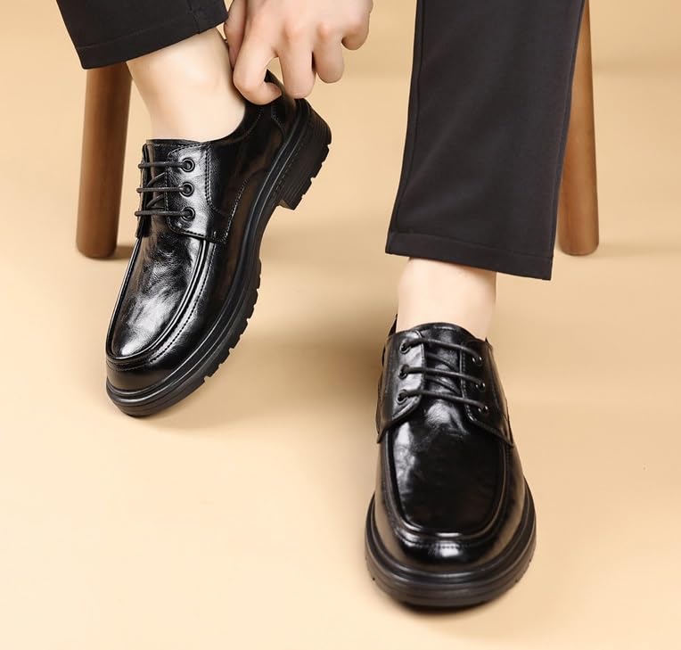 Men's Dress Shoes Genuine Leather Oxford Shoes Lace-Up Formal Business Brogues Shoes Casual Work Office Sneakers(6.5)2