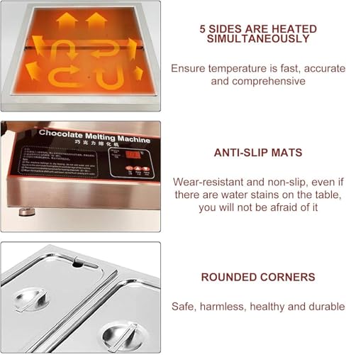 Máquina para fundir chocolate 12 L 500 W acero inoxidable miniatura 5