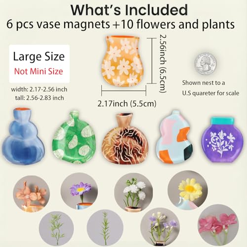 Imanes Decorativos Grandes en Forma de Flor para Nevera miniatura 5
