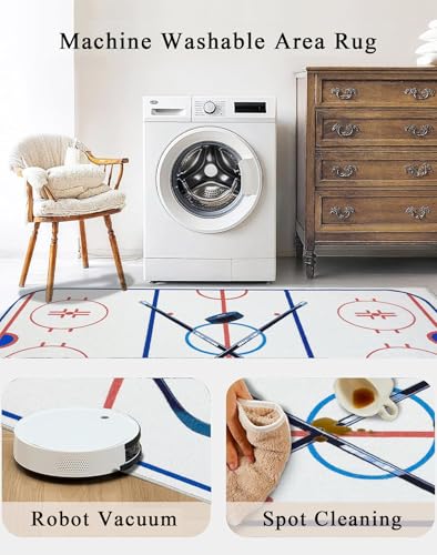 Tapete decorativo hockey 5x7 lavable antideslizante miniatura 5