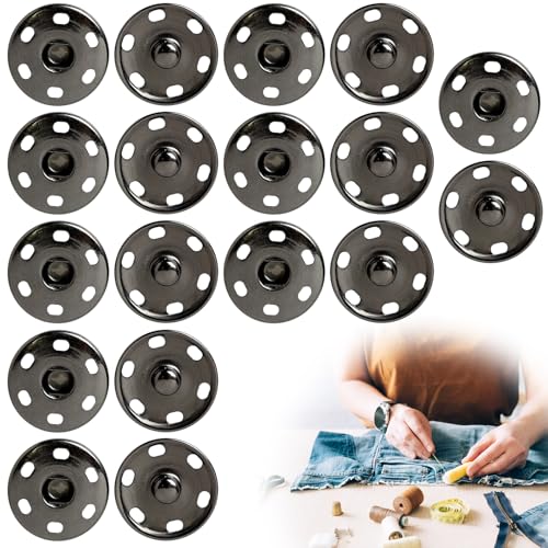 10PCS Press Studs Snap Fasteners,Metal Large Press Studs 25mm Round Snap Buttons for Clothes,Coat,Hats,Jeans,Down Jackets,Jackets,Embroidery Towels,Leather Crafts,DIY Crafts