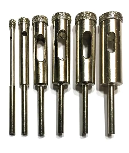 DrillGlass Diamond Core Bit Set for Glass and Tile, Fits Dremel Tools | Beginner's Instructions Drilling Guide | Idea Guide | DCBSet