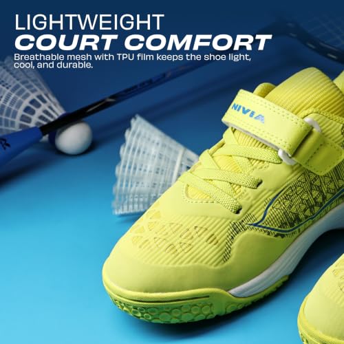 Image of Nivia Hy-Court 3.0 Kids Indoor Court Shoes, Lightweight Non-Marking Badminton Shoes with Cushioned Comfort & Durable Grip for Juniors
