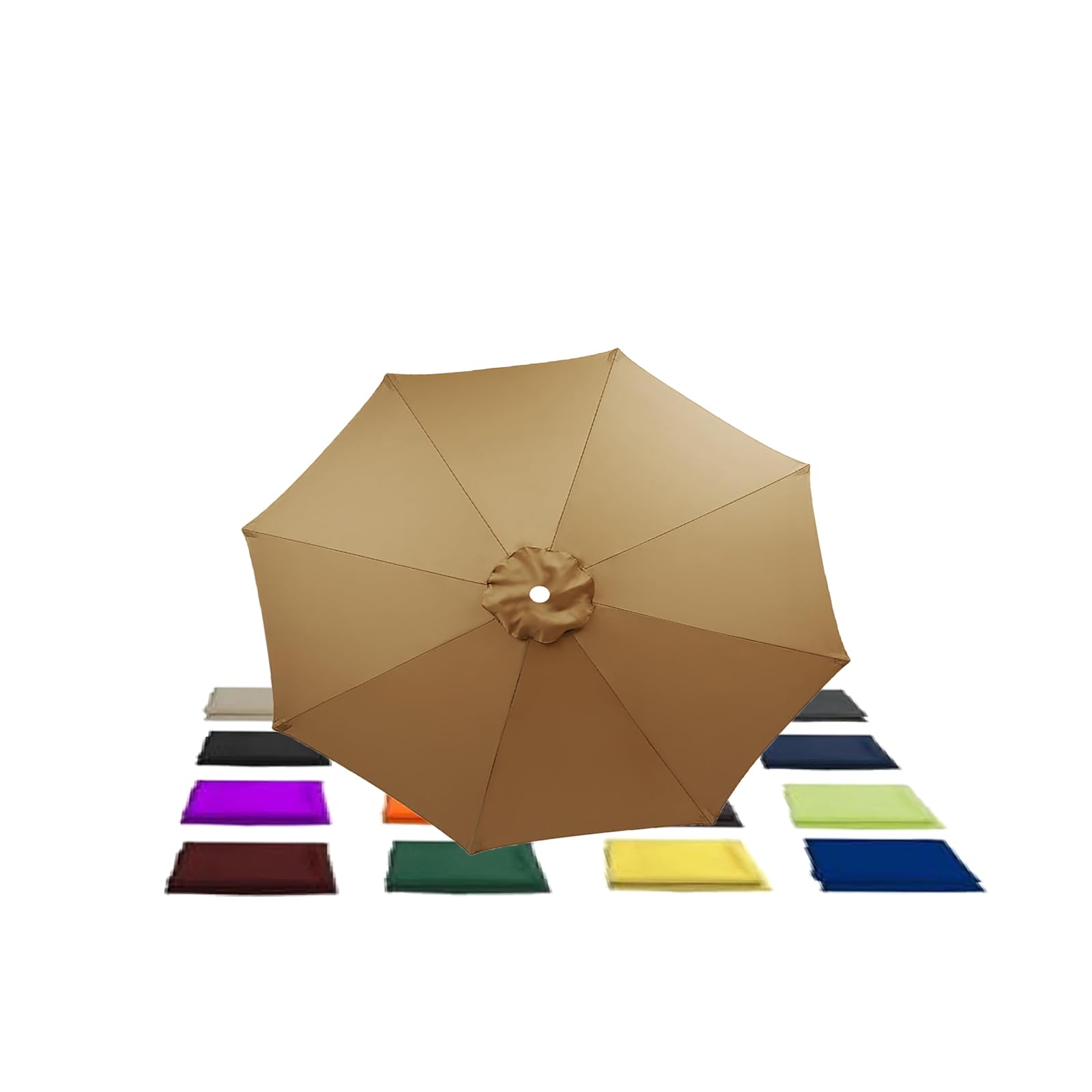 Kdhkdfn Khaki Replacement Parasol Canopy 8 Arms 4.0M 2.7M 3.5M 3.0M 2M For Round Patio Umbrella Cover(Size:8ribs 400Cm/13.2Ft,Color:khaki)