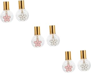 زجاجة عطر علاجي من فوميز، زجاجة دوارة للزيوت العطرية وملمع الشفاه، زجاجة موزع زيوت عطرية وملمع شفاه، زجاجة عطور، 6 قطع زجاج أبيض