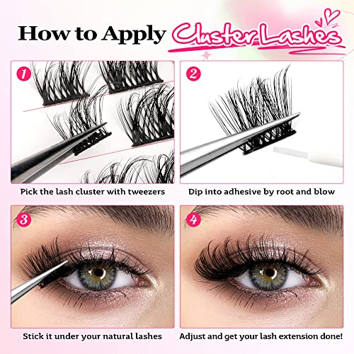 Cluster Lashes Individual Lash Clusters Fluffy Wispy Eyelash Extension D Curl Russian Eyelash Clusters Diy Cat Eye Lash Extensions By Alphonse #TOP4