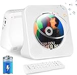 Portable CD Player with 4000mAh Battery Rechargeable, Support Bluetooth, FM Radio, USB Port, AUX in/Output, Timer, Remote, HiFi CD Music Player with Speakers for Home SHIWAKOTO