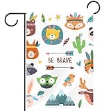 Drapeau de jardin de décoration de cour 12 x 18 pouces,animal de zoo drôle de bande dessinée,Drapeau de cour pour l'extérieur grand double face vertical