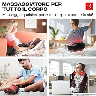 Essy Massaggiatore Cervicale Collo e Spalle Massaggiatore Schiena e Collo Massaggio Cervicale Riscaldante Massaggiatore Shiatsu con Riscaldamento Elettrico