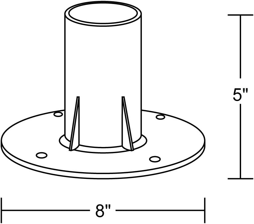 Solus SB-2403 Outdoor Surface Mount Lamp Post Base – Light Duty Black Aluminum Base for 3" Poles – Made in USA, Set of 2 or 4 (Black (Set of 4))