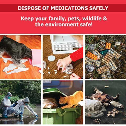 RX Pill Disposal, Safe Effective Solution to Destroy and Deactivate Prescription Medication Drug Medicines, Large 17oz Capacity (1 Pack)