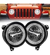 COWONE 9" inch Round LED Headlights Compatible with Jeep Wrangler JL 2018 2019 2020 Gladiator JT ...