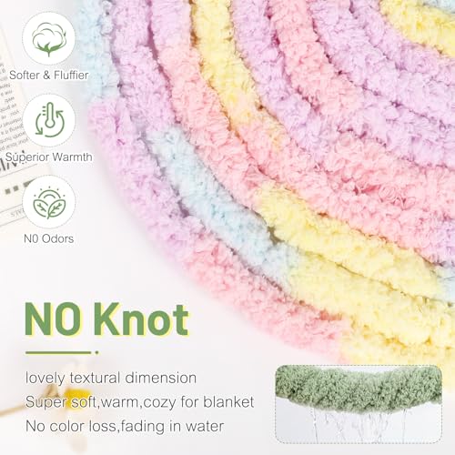 Image of Aeelike Chunky Yarn for Blanket,Jumbo Chenille Yarn for Beginners Knit,2PCS | #10 Giant Chenille Yarn,Soft Thick Yarn for Easy Hand Knitting Crocheting,Tie Dye Mixed Black White Grey,28yds /8oz Each Skein