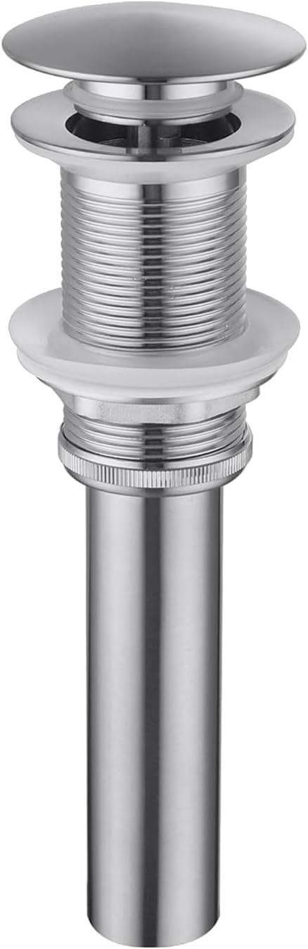 Brushed Nickel Pop-Up Drain Stopper for Bathroom and Vanity Sinks - 304 Stainless Steel, Leak-Proof, Durable, Easy Maintenance, Tool-Free Installation