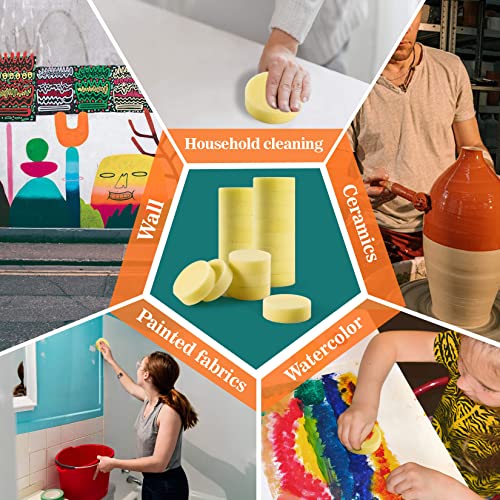 Sukh 22Pcs Round Painting Sponge - Ceramic Sponge Artist Watercolor Sponge Applicator For Pottery Art Craft, Tiles, Potteries, Ceramics, Walls, Household Use. #TOP4