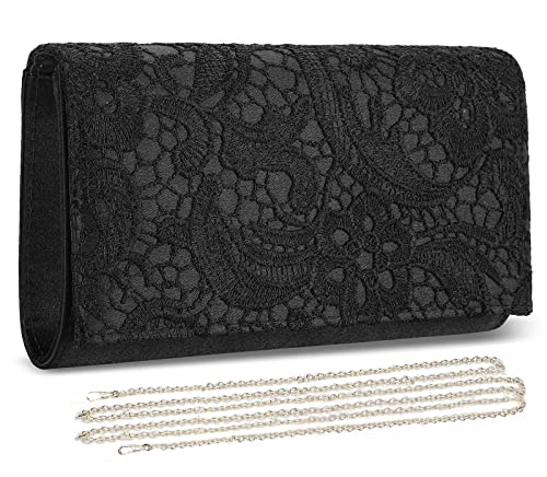Image of UBORSE Lace Clutch Purses for Women Evening Bag Elegant Envelope Formal Crossbody Shoulder Bag