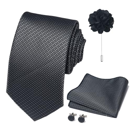 Image of joy alice 70 Colors Ties Set Men Mixed Color Necktie Handkerchief Cufflinks Brooch 3.15 Formal