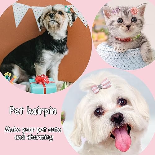 Taicols 10 Stück Hunde Haarspangen, Hund BöGen Haarschmuck, Kopfbedeckung für Haustiere, Süße Haarspange für Katze und Hund, für die Tierpflege Für Kleine Mittelgroße Hunde Katzen Haustiere Haare