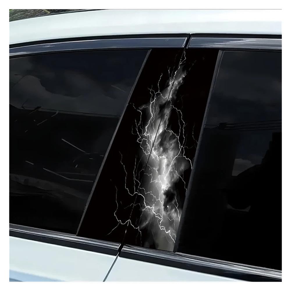Dabhuoc One Color Car Parts 2Pcs Car Center Pillar Sticker Lightning Vinyl Protective Film