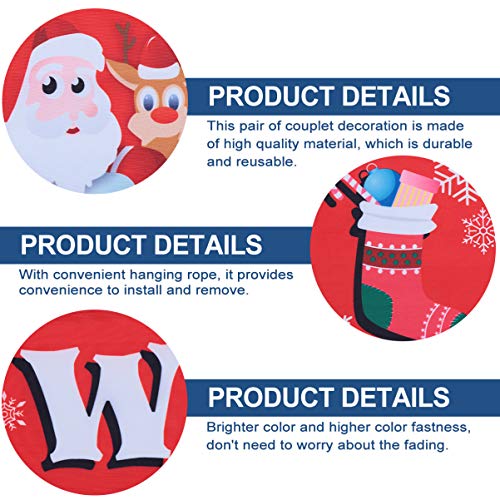 Cabilock 1 par de banners de varanda, placa de boas-vindas para varanda, decoração de Natal para fes