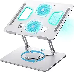 Suporte para Notebook e Tablet de Mesa Com Rotação - Base e Apoio para Notebook - Branco