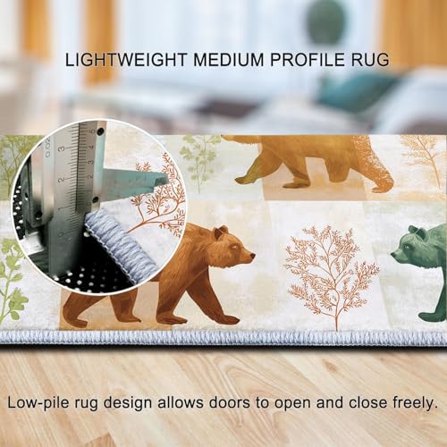 Tapis blanc a poil ras doux et facile a nettoyer pour cuisine et salon