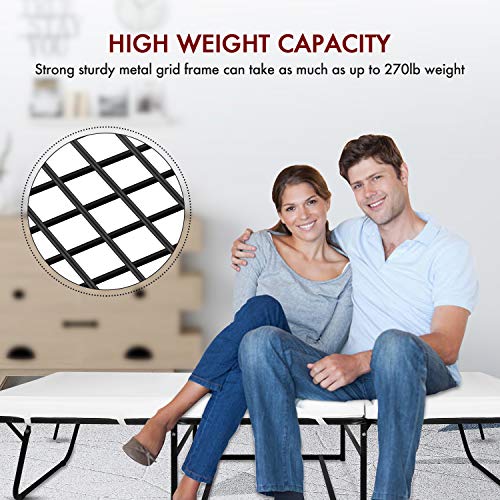 Space Saving Folding Ottoman Sleeper Guest Bed (2nd Generation) with Safe, Comfortable and Durable Updates, Gray