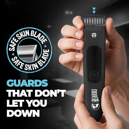Image of BEARDO Ball Safe Trimmer For Men|Fast Charging Trimmer For Intimate Parts, Beard, Body|Body Grooming Kit - No Nicks Or Cuts, Powerful Motor, Type C, Fast Charging, 110-Min Runtime,Black
