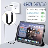 QIANRENON 40 Gbps USB4.0 C gniazdo na wtyk, kąt 90°, krótki kabel 240 W, USB 4.0, typ C, kątowy kabel przedłużający PD do szybkiego ładowania, do smartfonów Thunderbolt 4, 14 cm/5,1 cala (zagięcie