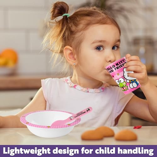 image for Get Trend Hello Kitty Sanrio Dinnerware Sets for Kids, 5 Pc Tableware,