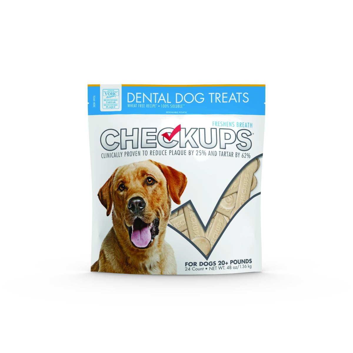 Checkups Dental Dog Treats 24 Treats - 48 oz