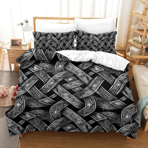 Housses de couettes 3 pièces 200x200cm imprimé 3D stripes taies d'oreiller